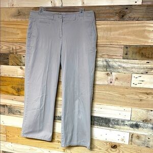 Talbots size 10 Signature Slim Cropped Chino Stylish Tan Wide-Leg Pants